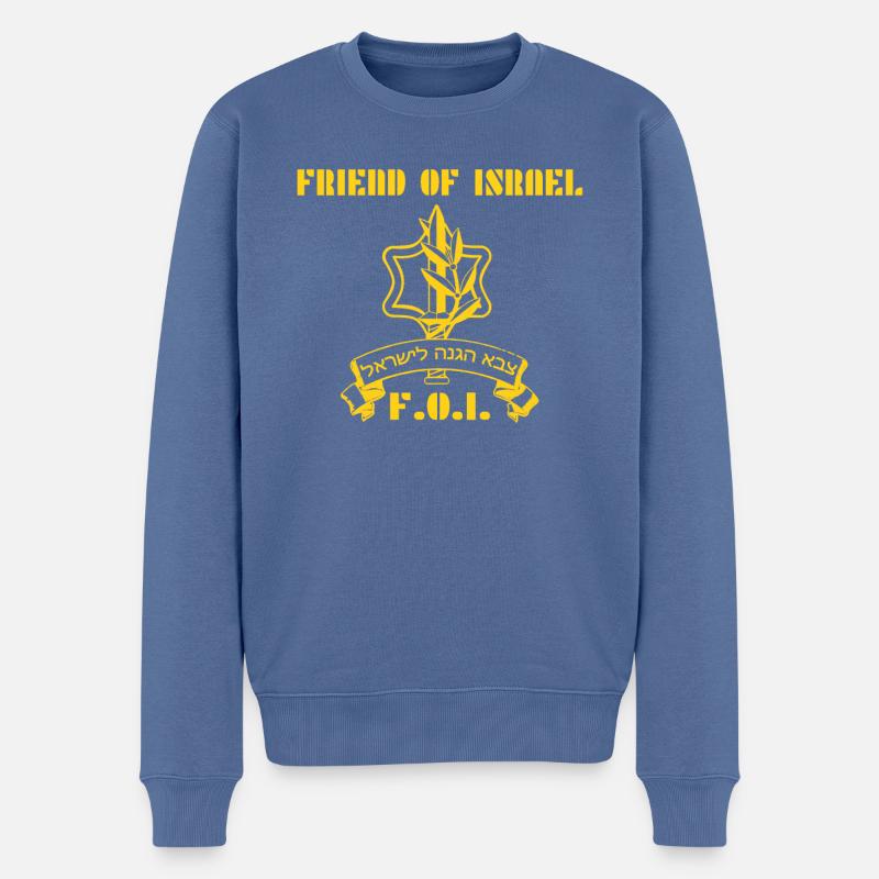 I Stand With Israel Support | Freund Israel - Männer Premium Bio Pullover - Taubenblau