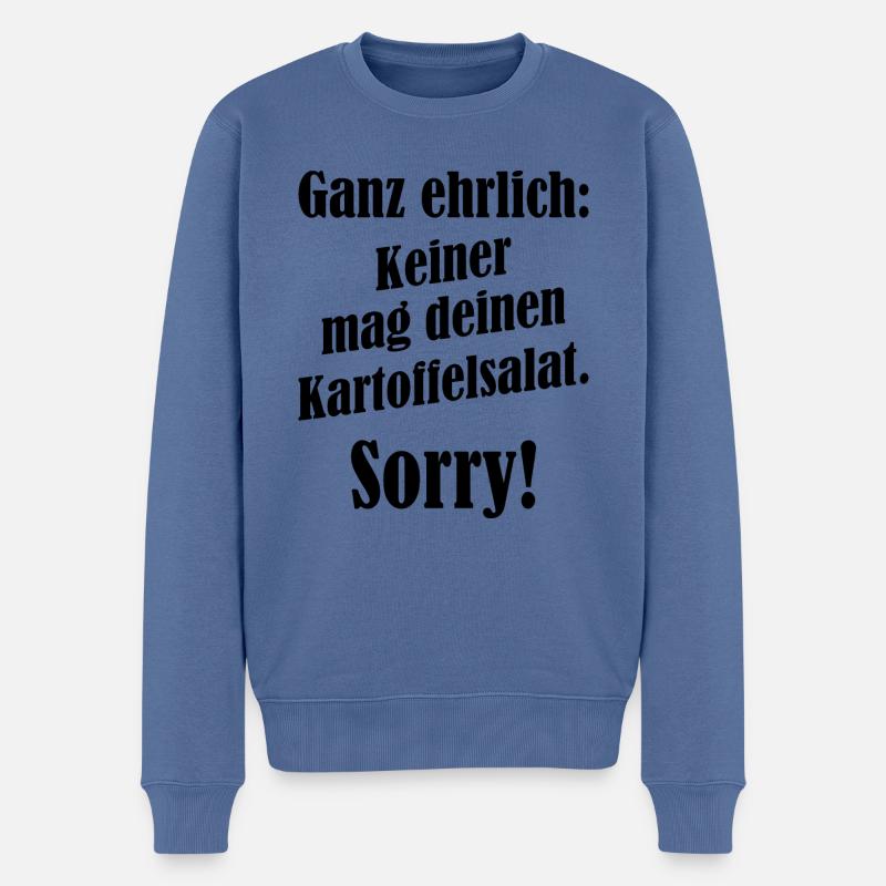 Beleidigung Grillen schwarzer Humor Gag Eltern - Männer Premium Bio Pullover - Taubenblau