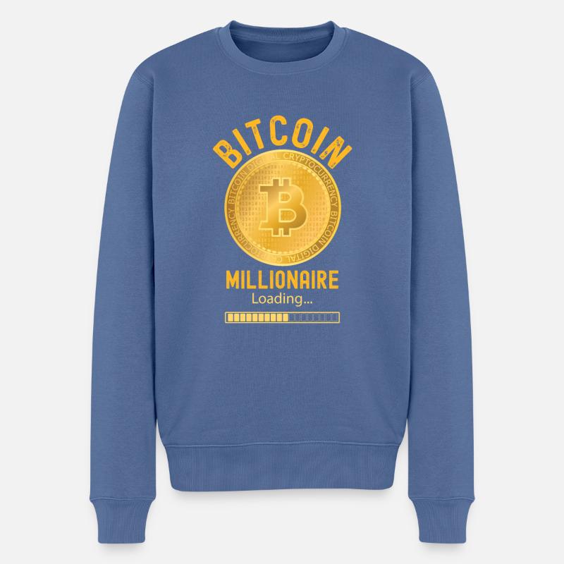 Bitcoin Millionär wird geladen - Männer Premium Bio Pullover - Taubenblau