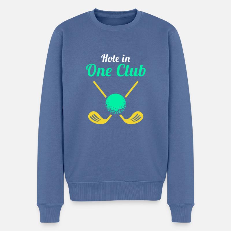 Hole In One Club - Pull Premium bio Homme - bleu pigeon