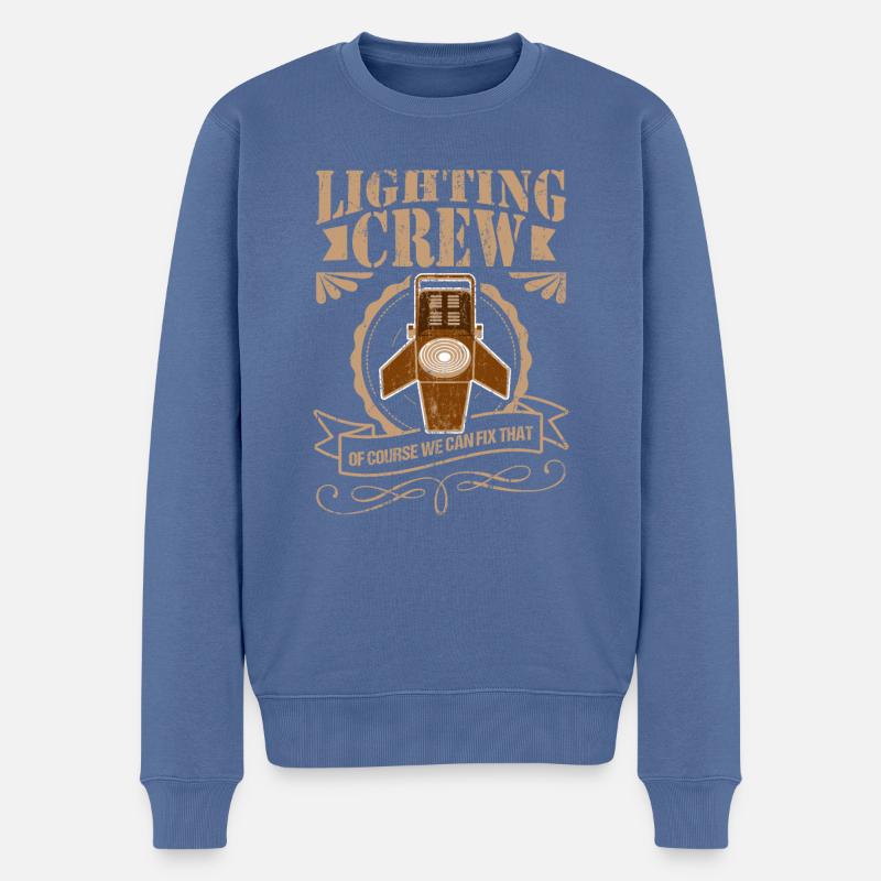 LIGHTING CREW Lichttechnik Lichttechniker - Männer Premium Bio Pullover - Taubenblau