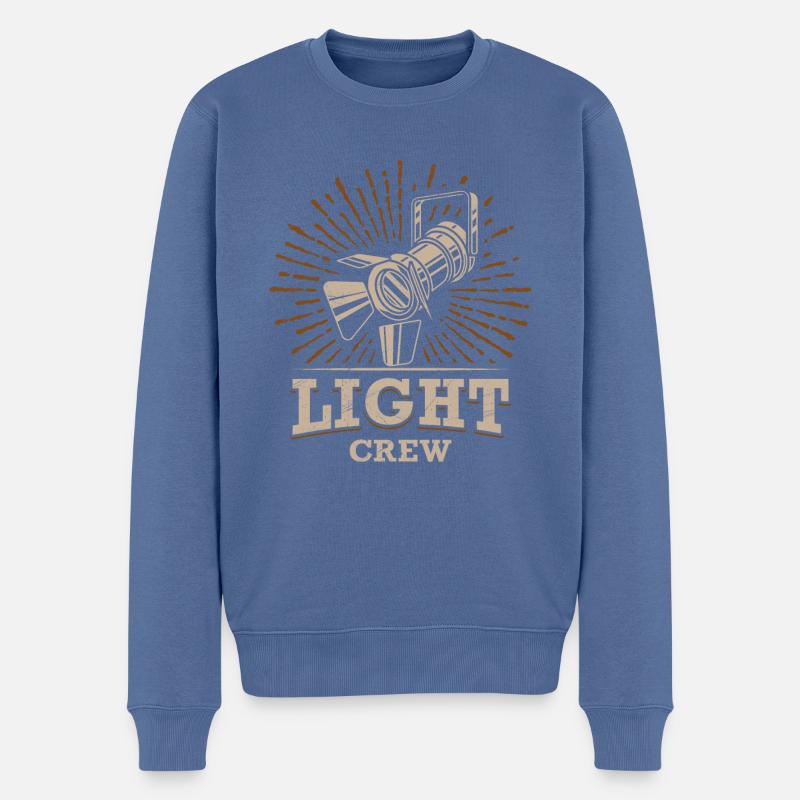 LIGHT CREW Lichttechnik Lichttechniker - Männer Premium Bio Pullover - Taubenblau