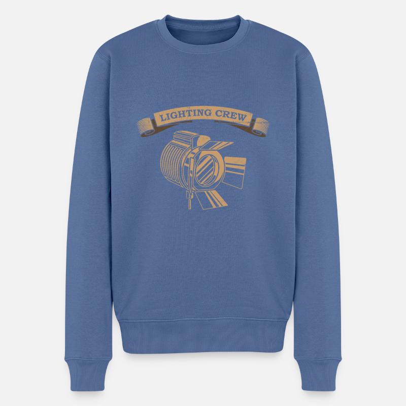 LIGHTING CREW Lichttechniker - Männer Premium Bio Pullover - Taubenblau