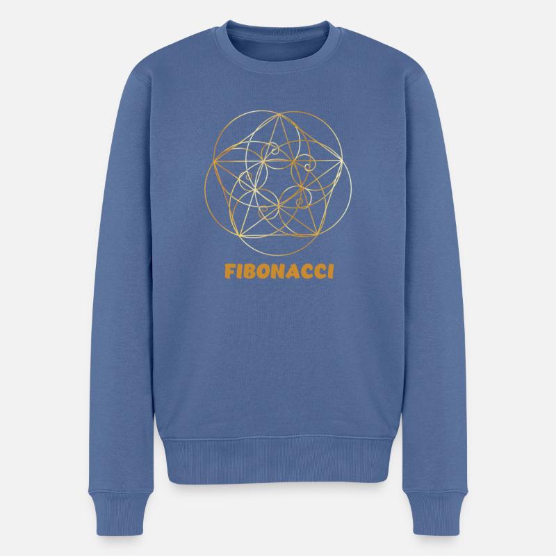 Leonardo Fibonacci Mathematician Math Series Sequence - Men's Premium Organic Jumper - stone blue