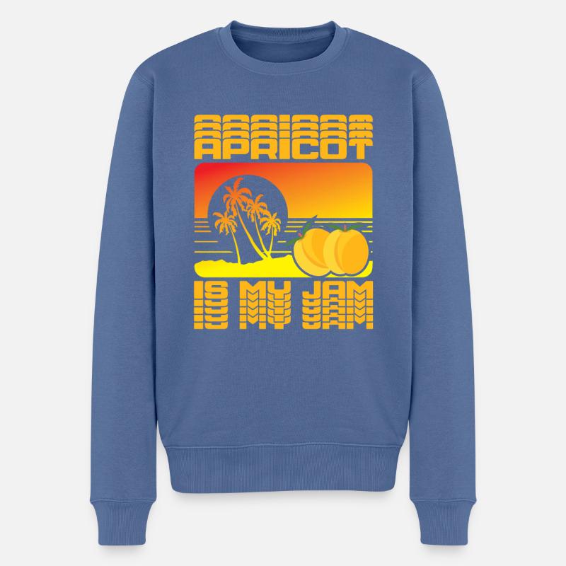 Aprikosen, Obst, Früchte, Frucht - Männer Premium Bio Pullover - Taubenblau