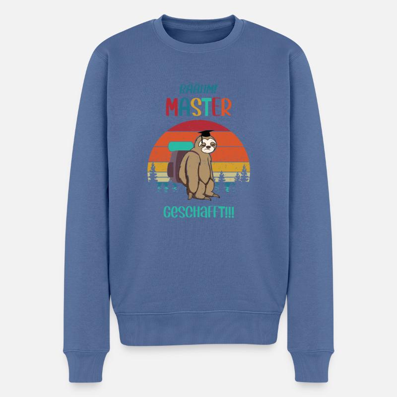 Master Geschafft Masterabschluss Geschenk - Männer Premium Bio Pullover - Taubenblau