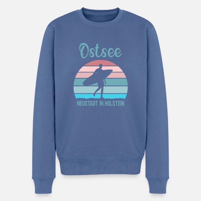 Neustadt (Holstein) Ostsee Hafen Urlaub - Männer Premium Bio Pullover - Taubenblau