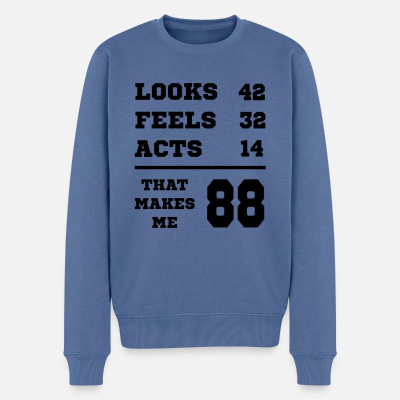 88 JAHRE ALT 88 Geburtstag Opa Lustig - Männer Premium Bio Pullover - Taubenblau