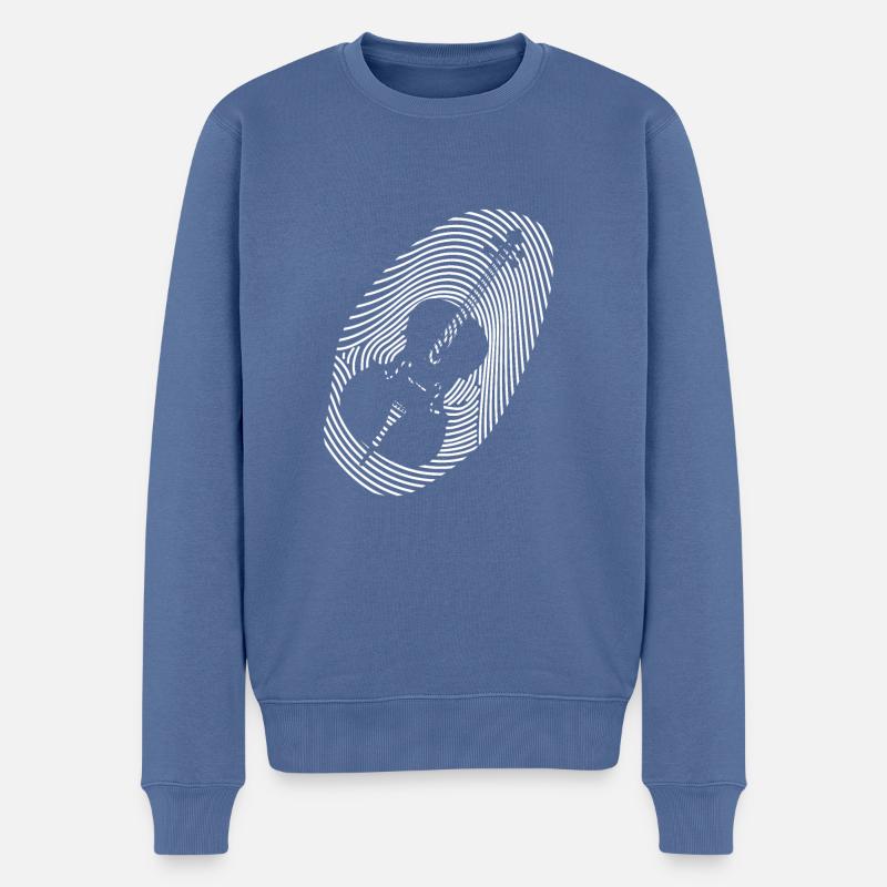 Musique Violoncelle Musique classique Empreinte - Pull Premium bio Homme - bleu pigeon
