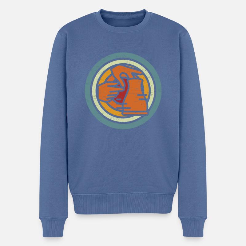 Keramik Töpfer Retro Pottery - Männer Premium Bio Pullover - Taubenblau
