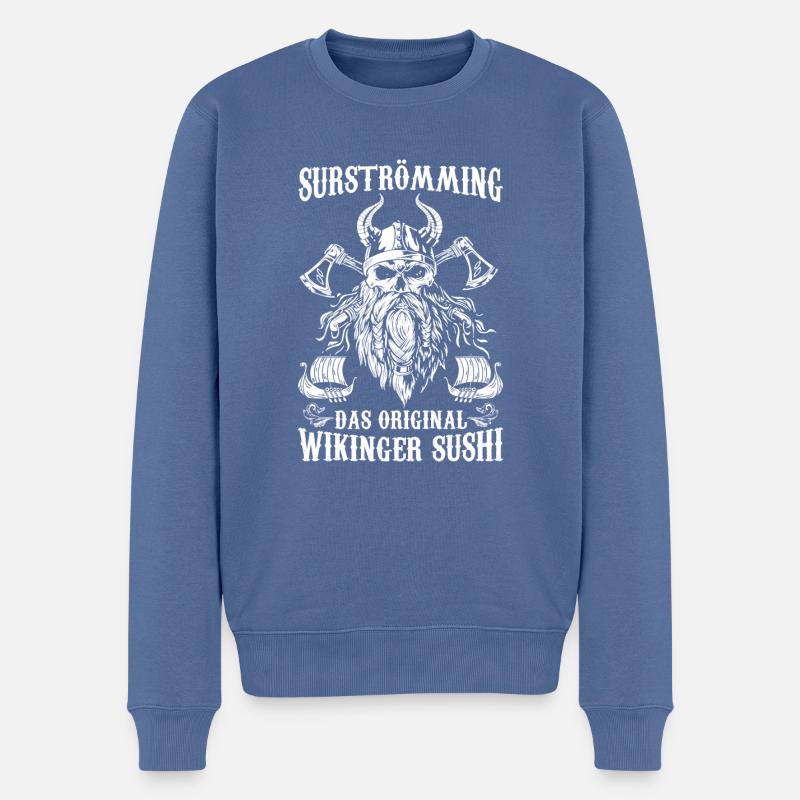 Surströmming Vikinger - Männer Premium Bio Pullover - Taubenblau