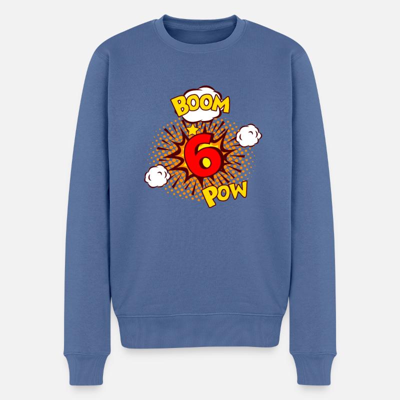 BD ANNIVERSAIRE 6 ans garçon 6 ans - Pull Premium bio Homme - bleu pigeon