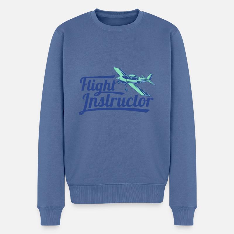 Motorfluglehrer Fluglehrer Pilotenausbilder Flight - Männer Premium Bio Pullover - Taubenblau