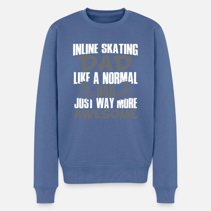 inline skate dad - Männer Premium Bio Pullover - Taubenblau