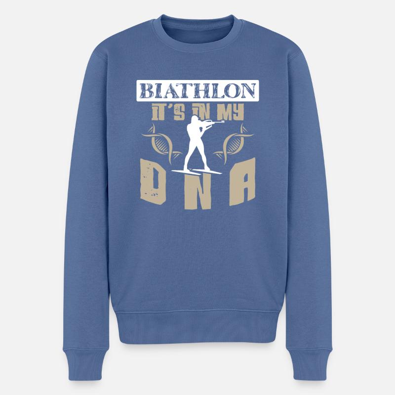 biathlon dann - Männer Premium Bio Pullover - Taubenblau