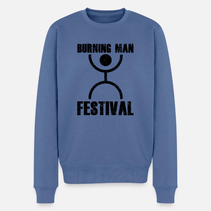 Burning Man Festival Kultur - Männer Premium Bio Pullover - Taubenblau