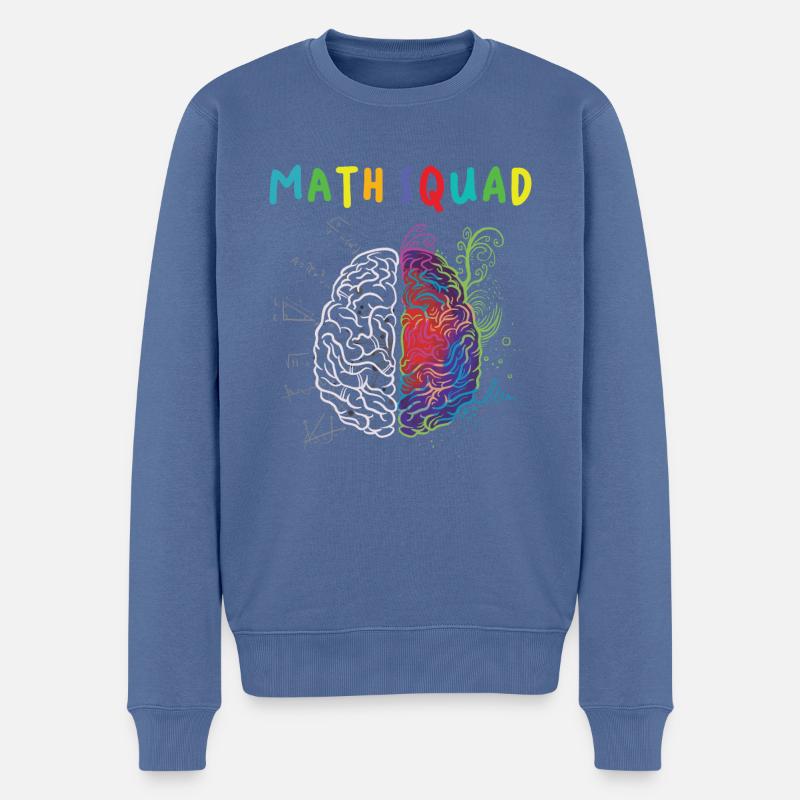 Math Squad Math Professeur de cerveau artistique et logique - Pull Premium bio Homme - bleu pigeon