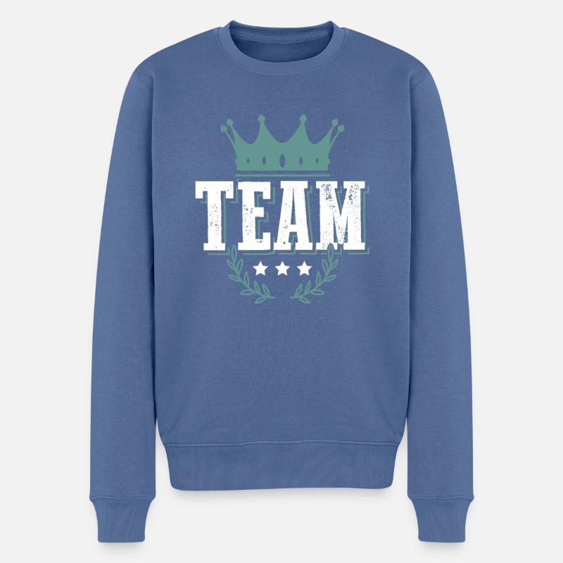 Team Member - Männer Premium Bio Pullover - Taubenblau