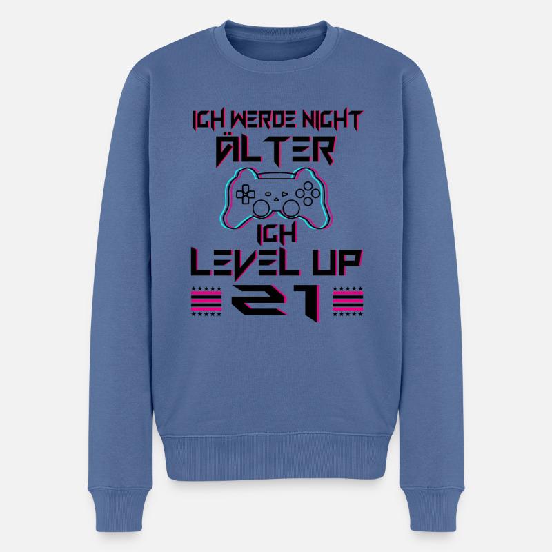 21 Geburtstag Geschenk Level 21 Complete 21 Jahre - Männer Premium Bio Pullover - Taubenblau