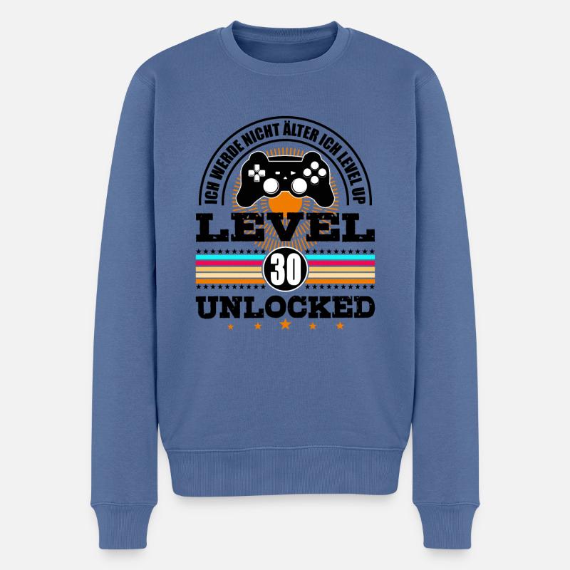 30 Geburtstag Geschenk Level 30 Complete Zocken - Männer Premium Bio Pullover - Taubenblau