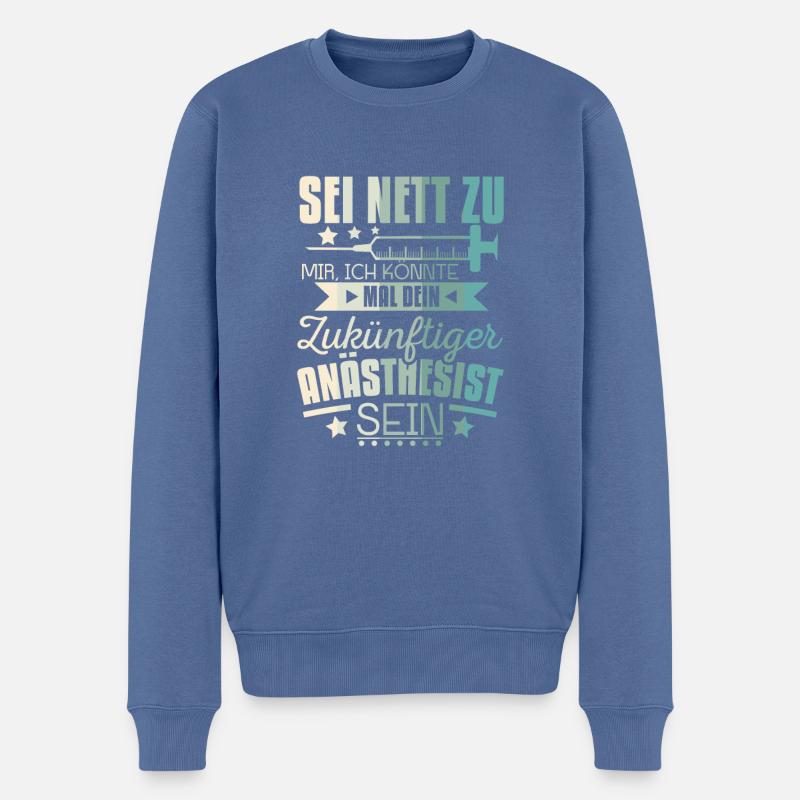 Anästhesist der Anästhesie Arzt Narkose - Männer Premium Bio Pullover - Taubenblau