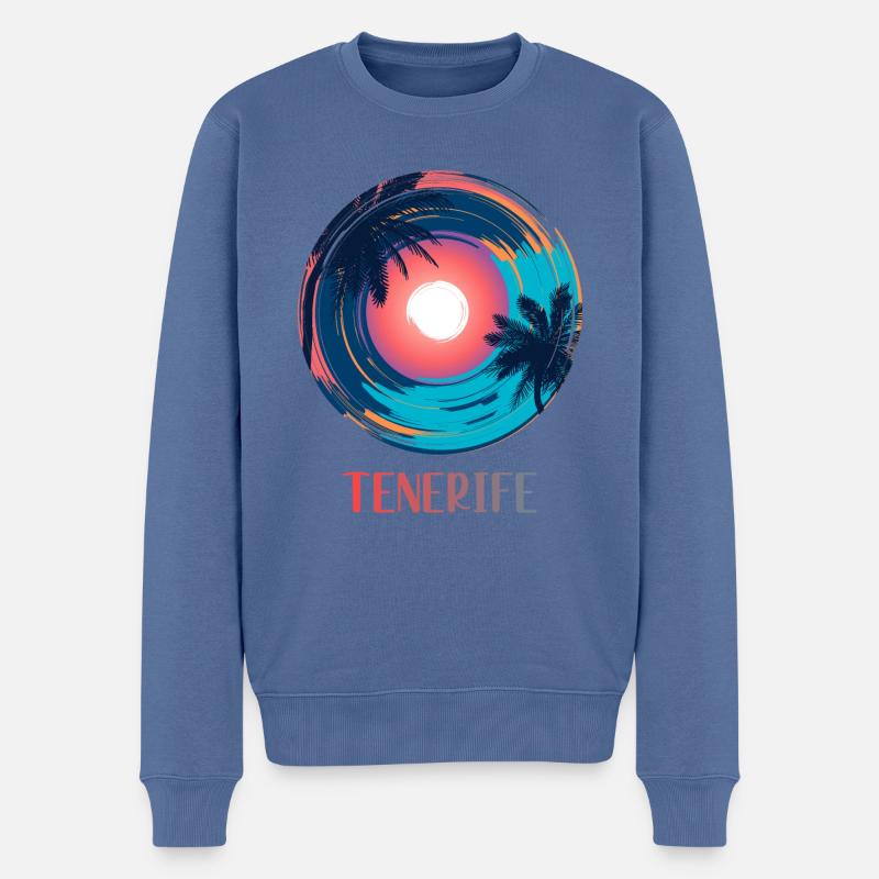 Teneriffa - Männer Premium Bio Pullover - Taubenblau