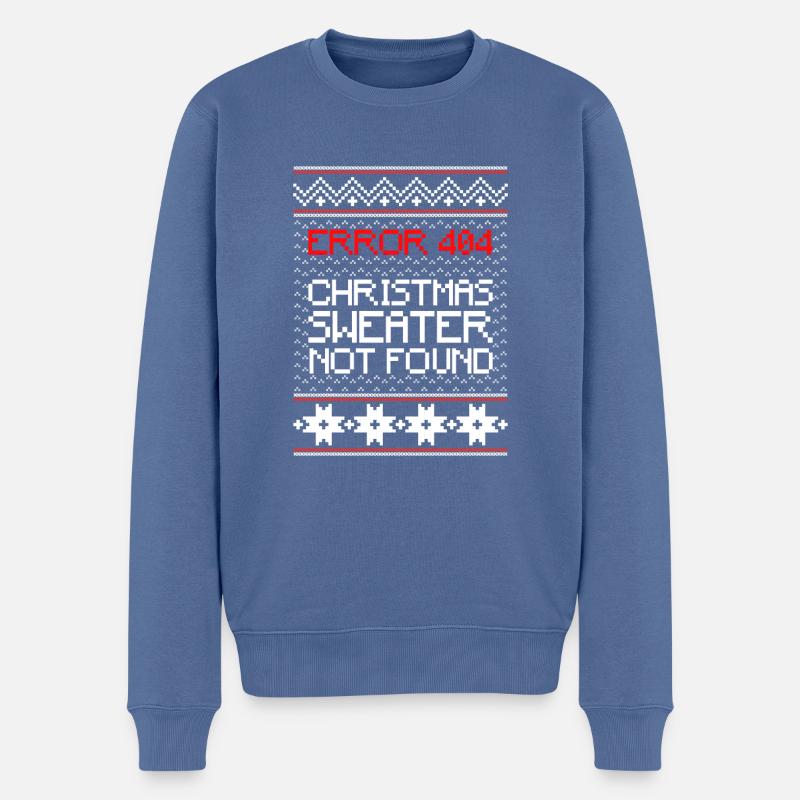 Error 404 Christmas Sweater Not Found Computer - Männer Premium Bio Pullover - Taubenblau