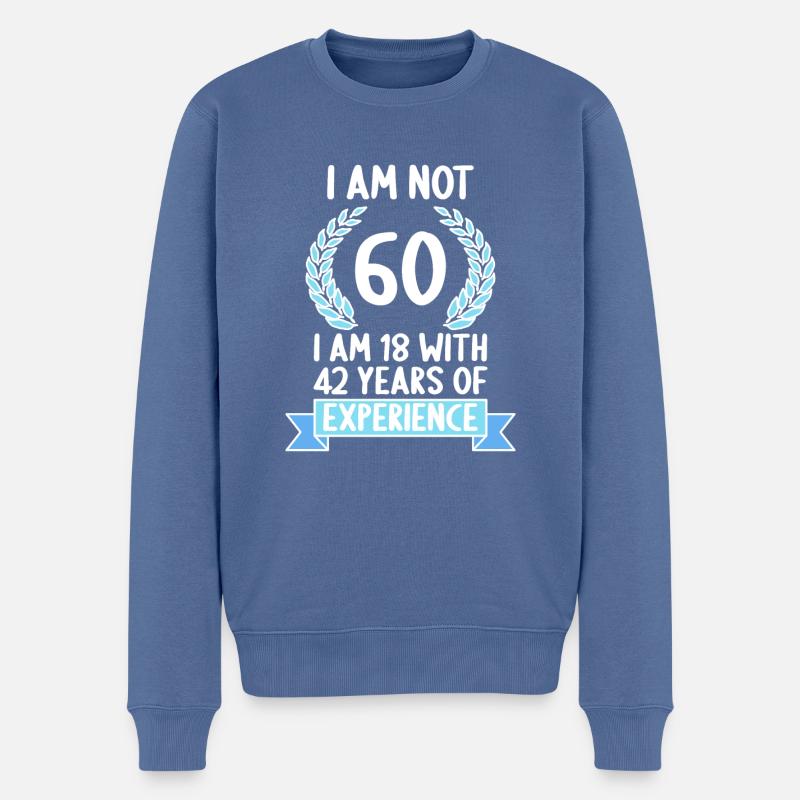 60 ans 60 ans 60 ans 60 ans 60 ans - Pull Premium bio Homme - bleu pigeon