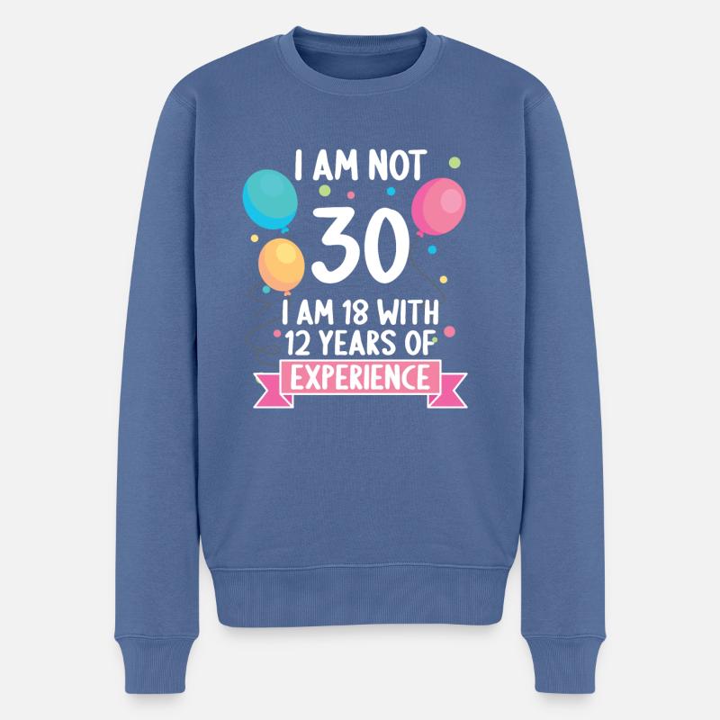 30 ans 30 ans 30 ans 30 ans 30 ans - Pull Premium bio Homme - bleu pigeon