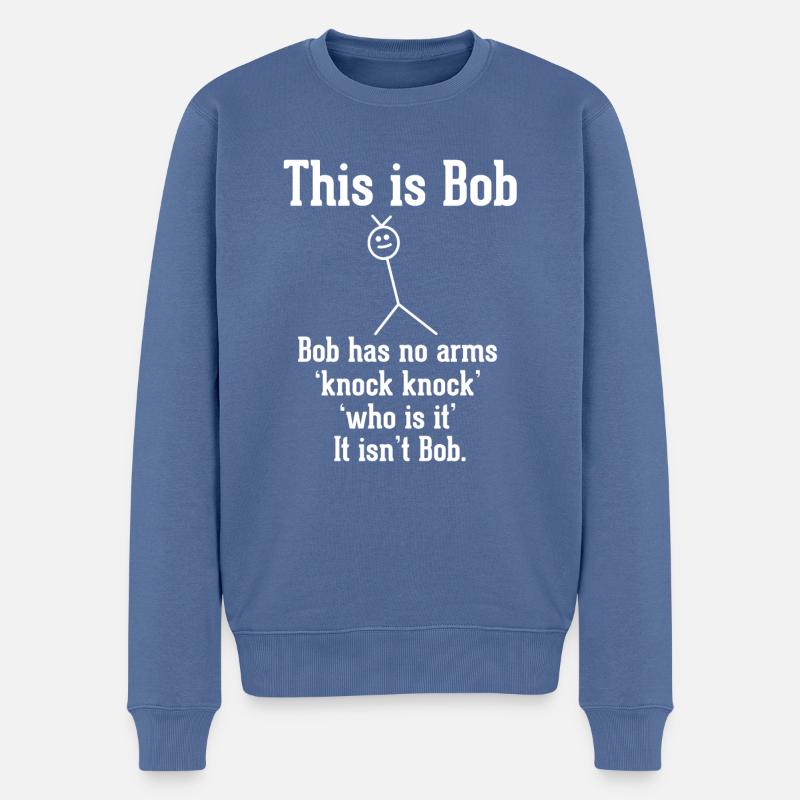 klopf klopf bob - Männer Premium Bio Pullover - Taubenblau