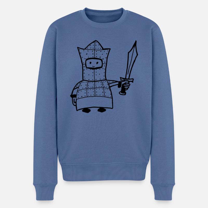 Ritter - Männer Premium Bio Pullover - Taubenblau