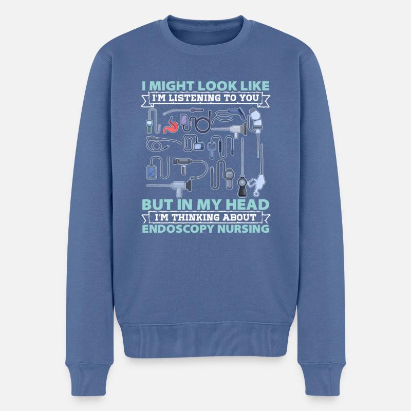 Endoskopie Krankenschwester Geschenke für Rn Krank - Männer Premium Bio Pullover - Taubenblau