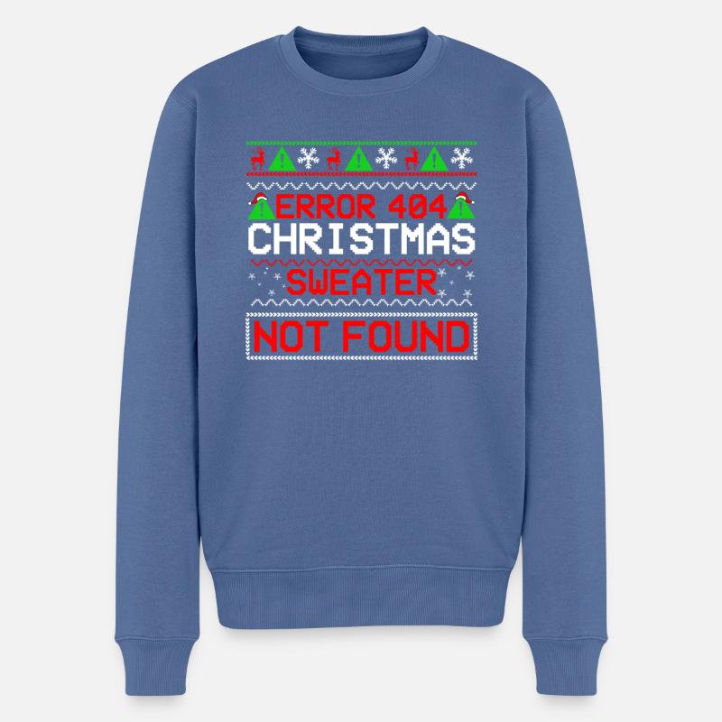 Error 404 Christmas Sweater Not Found Computer - Pull Premium bio Homme - bleu pigeon