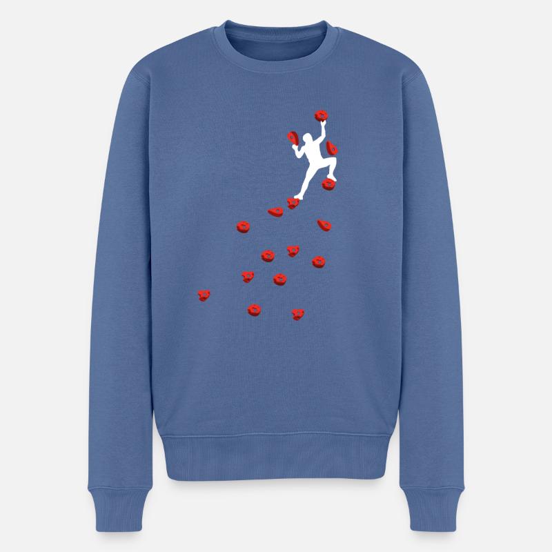 Bouldern Klettern Rote Boulder Griffe Herren Mann - Männer Premium Bio Pullover - Taubenblau