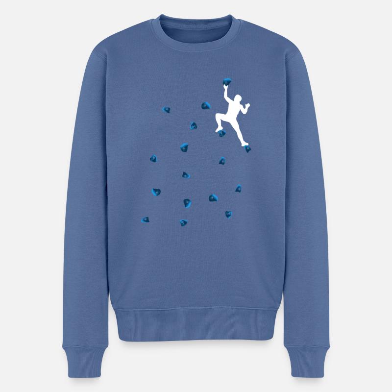 Bouldern Klettern Blaue Boulder Griffe Mann Herren - Männer Premium Bio Pullover - Taubenblau
