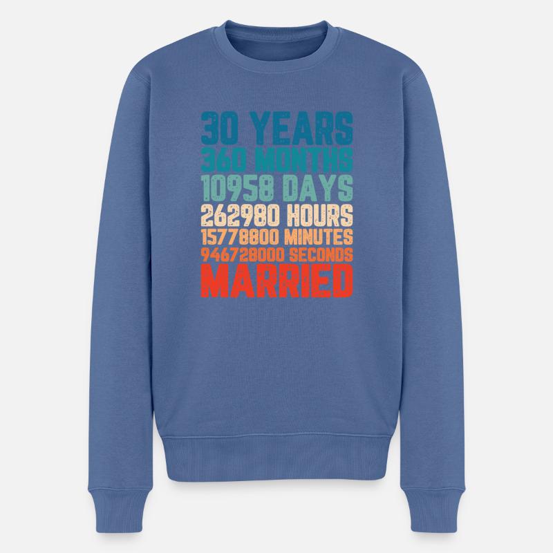 30 ans marié Mariage Mariage Dire Cadeau - Pull Premium bio Homme - bleu pigeon