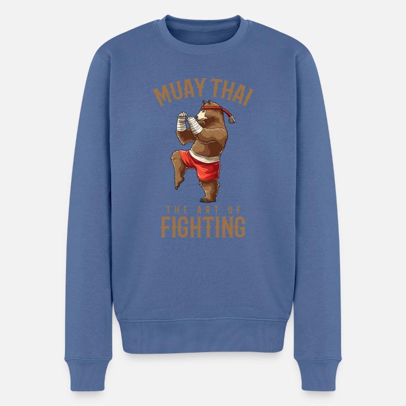 Thaiboxen und Kickboxen - Männer Premium Bio Pullover - Taubenblau