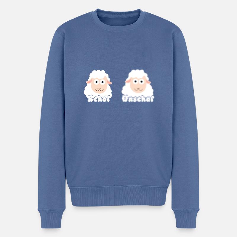 Schaf Unschaf - Männer Premium Bio Pullover - Taubenblau