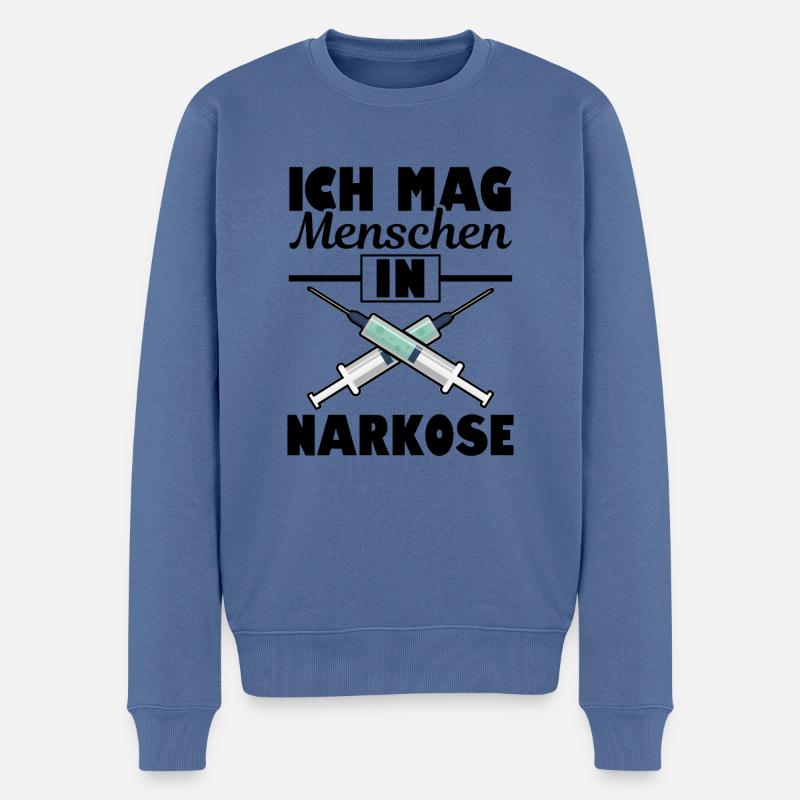 Ich Mag Menschen In Narkose Chefarzt Doktor Medizi - Männer Premium Bio Pullover - Taubenblau