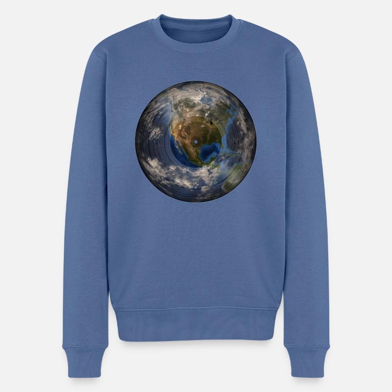 Blaue Erde Musik Schallplatte - Männer Premium Bio Pullover - Taubenblau