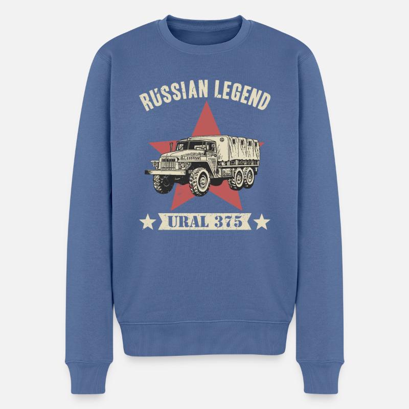 Russian legend ural 375 Fahrer - Männer Premium Bio Pullover - Taubenblau