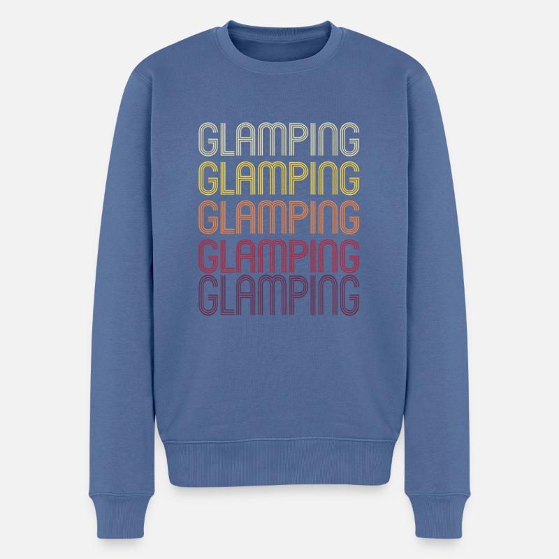 Camping-car Glamping Disant Cadeau Rétro - Pull Premium bio Homme - bleu pigeon