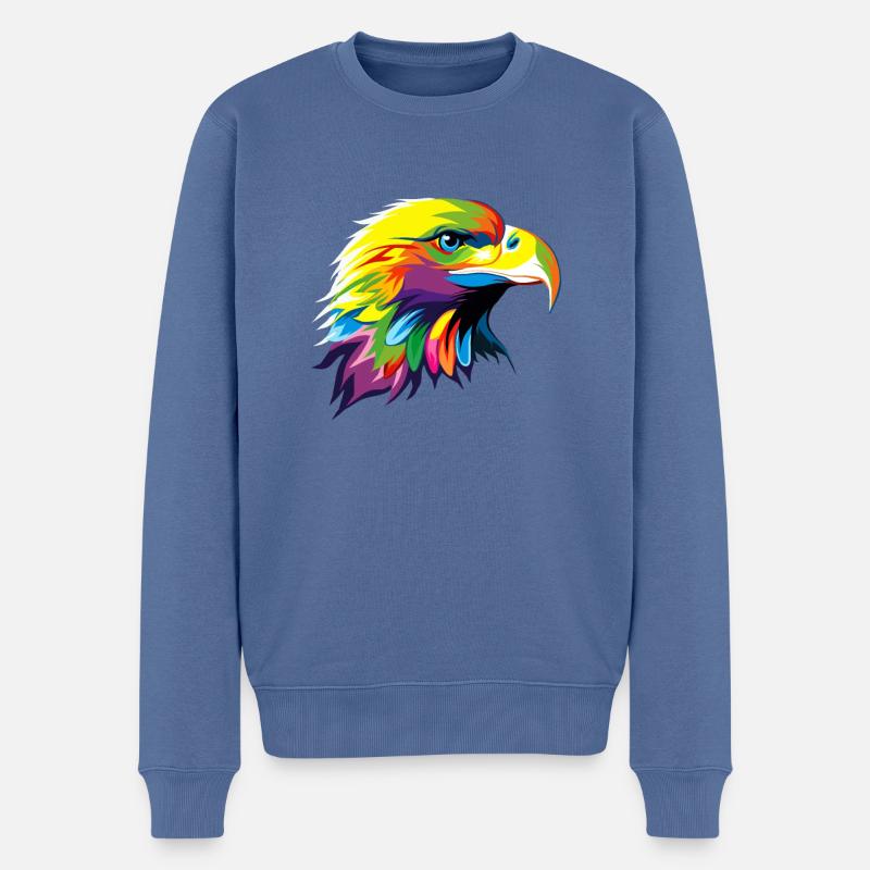 just a boy who loves eagles Vogel Adler - Männer Premium Bio Pullover - Taubenblau