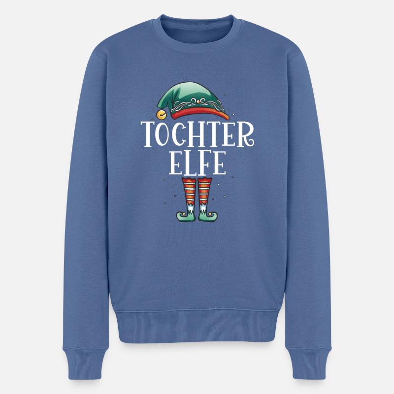Weihnachten Partnerkostüm Tochter Elf Elfe Elfen - Männer Premium Bio Pullover - Taubenblau