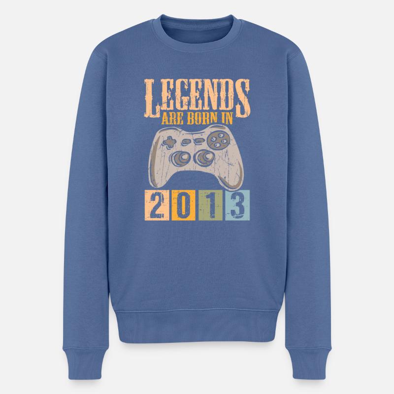 Geburtstag 2013 13 Gaming Retro Jahrgang Geschenk - Männer Premium Bio Pullover - Taubenblau