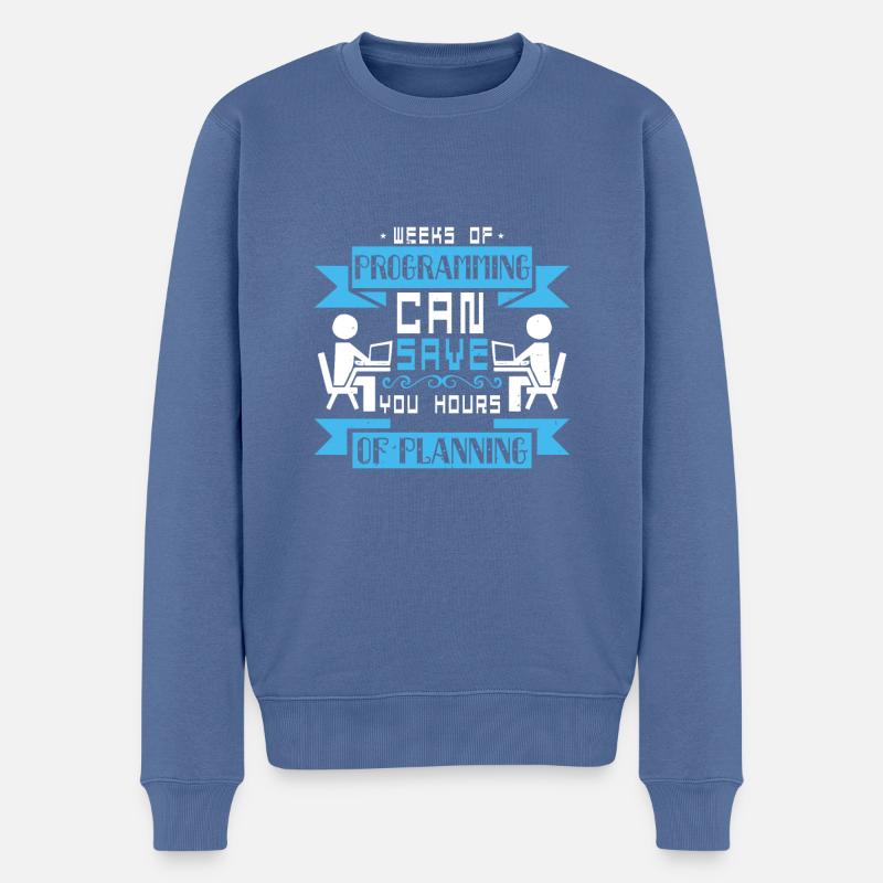 La semaine de programmation peut vous faire économiser des heures de planification - Pull Premium bio Homme - bleu pigeon