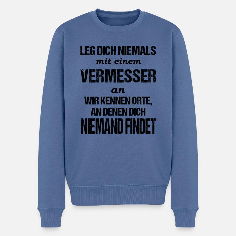 Vermessungstechniker Geometer Vermesser Beruf - Männer Premium Bio Pullover - Taubenblau