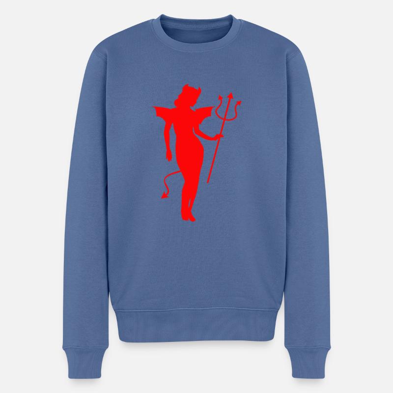 Satan Ange Diable Diable - Pull Premium bio Homme - bleu pigeon