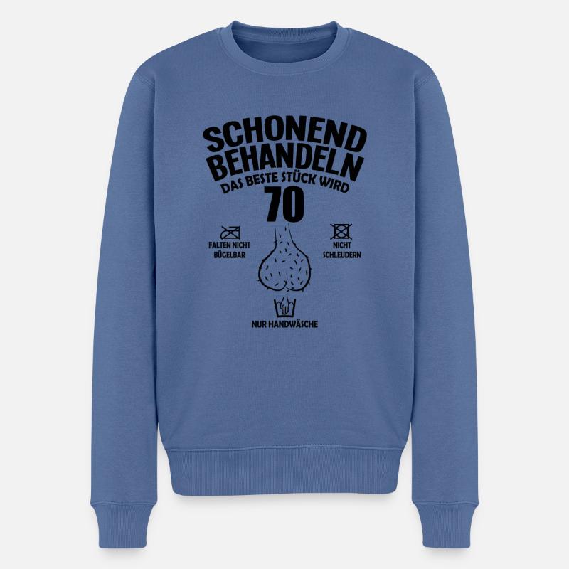 70 Geburtstag Geschenk Club der alten Säcke 70 - Männer Premium Bio Pullover - Taubenblau