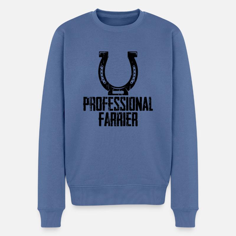 Professioneller Hufschmied Hufbeschlag - Männer Premium Bio Pullover - Taubenblau
